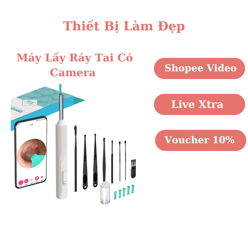 Bộ Lấy Ráy Tai Có Camera Nội Soi Cao Cấp Có Đèn Ngoáy Tai Cho Bé Kết ...