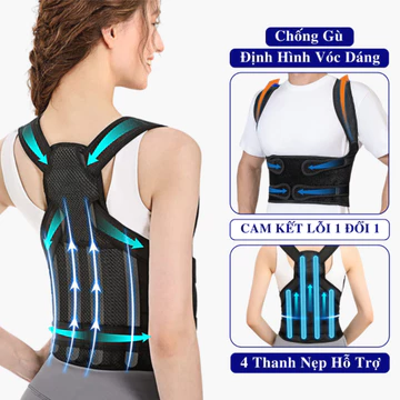 Đai Chống Gù Nam Nữ Cao Cấp ANDEGO Hỗ Trợ Cải Thiện Vóc Dáng Bảo Hành 1 Năm. Đai Lưng Chống Gù Nam Nữ