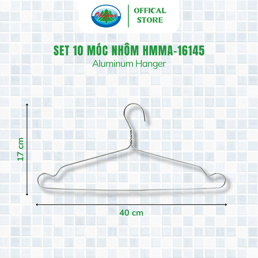 Ảnh Móc Nhôm Treo Quần Áo Ohiama Aluminum Hanger HMMA -16145 Set 10 cái - Mắc Phơi Đồ Đa Năng 3