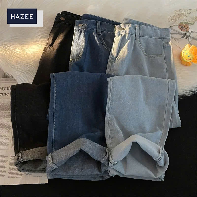 Quần Jean Xuông HAZEE Unisex, quần bò vải jean cotton co giãn cao cấp thiết kế năng động phong cách