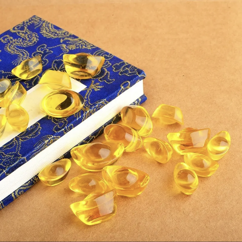 ⭐RƯỚC LỘC⭐ [NHỀU SIZE] ComBo 10 Thỏi Vàng Kim Nguyên Bảo Thủy Tinh Citrine Size - Thỏi vàng phong thủy Thần Tài