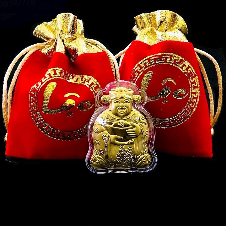 [RẺ SẬP SÀN] Ông Thần Tài Mạ Vàng Kèm Túi Gấm Phúc Lộc, Làm Quà Tặng Cực Vip
