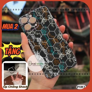 Miếng dán Skin Mặt Sau / Ốp Lưng Hình Lục Giác FULL VIỀN Dành Cho 15 pro max 14 pro max 13 pro max 12 pro max - FukiShop