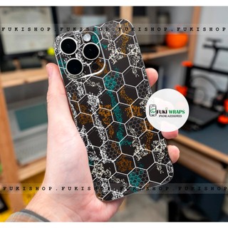 Miếng dán Skin Mặt Sau / Ốp Lưng Hình Lục Giác FULL VIỀN Dành Cho 15 pro max 14 pro max 13 pro max 12 pro max - FukiShop