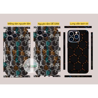 Miếng dán Skin Mặt Sau / Ốp Lưng Hình Lục Giác FULL VIỀN Dành Cho 15 pro max 14 pro max 13 pro max 12 pro max - FukiShop