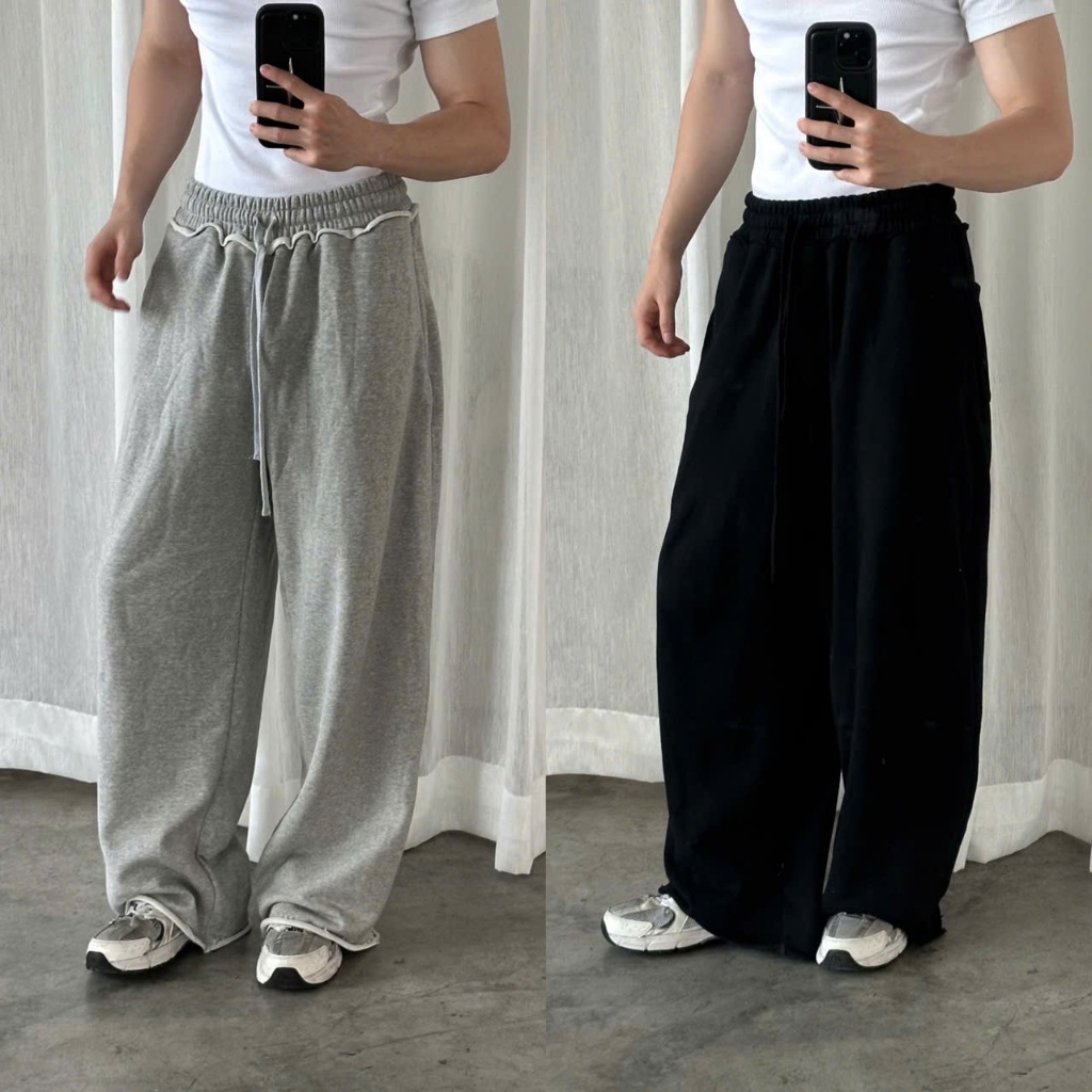 QUẦN DÀI NỈ PHỐI RÁCH Fabulous nam nữ, vải CHÂN CUA, form Ống Rộng tôn ...