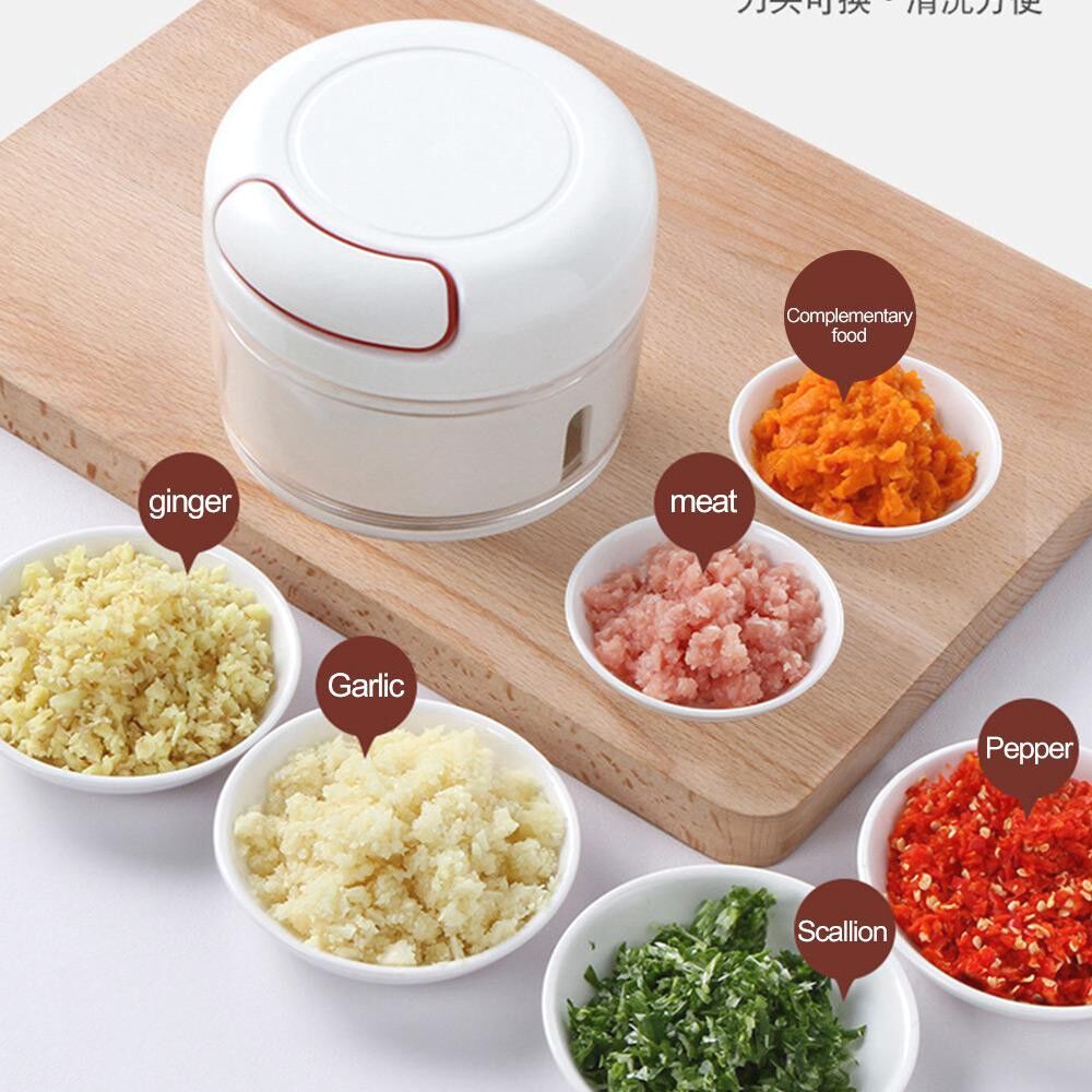 Dụng cụ xay tỏi ớt mini kéo tay