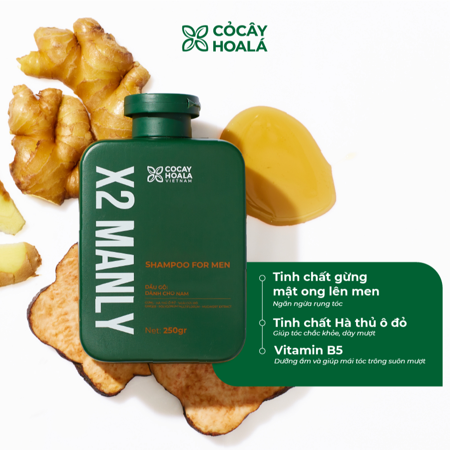 Ảnh Dầu Gội Thảo Dược Cỏ Cây Hoa Lá Dành Cho Nam X2 Manly 250g Ngăn Ngừa Rụng Tóc 4