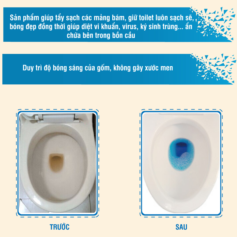 Set 10 Viên thả bồn cầu khử mùi hôi, tẩy mảng bám