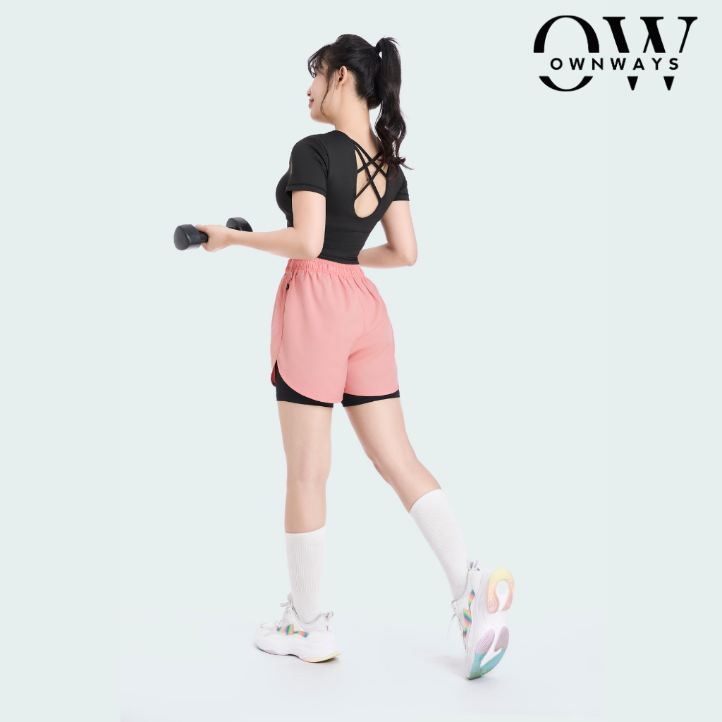 Quần Đùi Short Thể Thao Ngắn 2 Lớp Nữ KSM Vải Mỏng Nhẹ Mát Mau KhôTập Aerobic, Chạy Bộ, Bơi Lội Q271