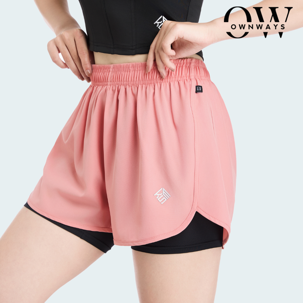 Quần Đùi Short Thể Thao Ngắn 2 Lớp Nữ KSM Vải Mỏng Nhẹ Mát Mau KhôTập Aerobic, Chạy Bộ, Bơi Lội Q271