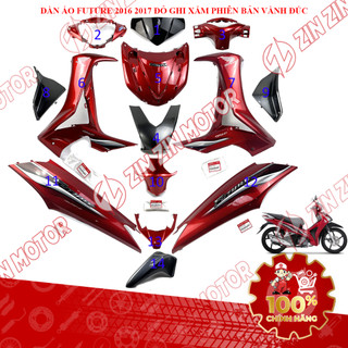 Dàn Áo Xe Future 125 Mập , Xe Future Fi 125 2016 2017 Đỏ Ghi Xám Chính Hãng - ZZM