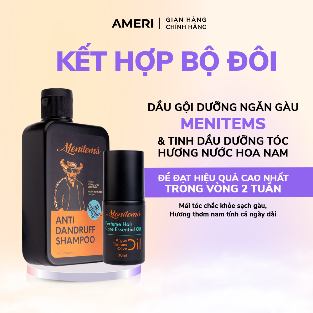 Ảnh Dầu gội hỗ trợ ngăn gàu Menitems, dầu gội đầu giúp giảm ngứa, hết nhờn, kích thích mọc tóc lưu hương nước hoa cấp 4