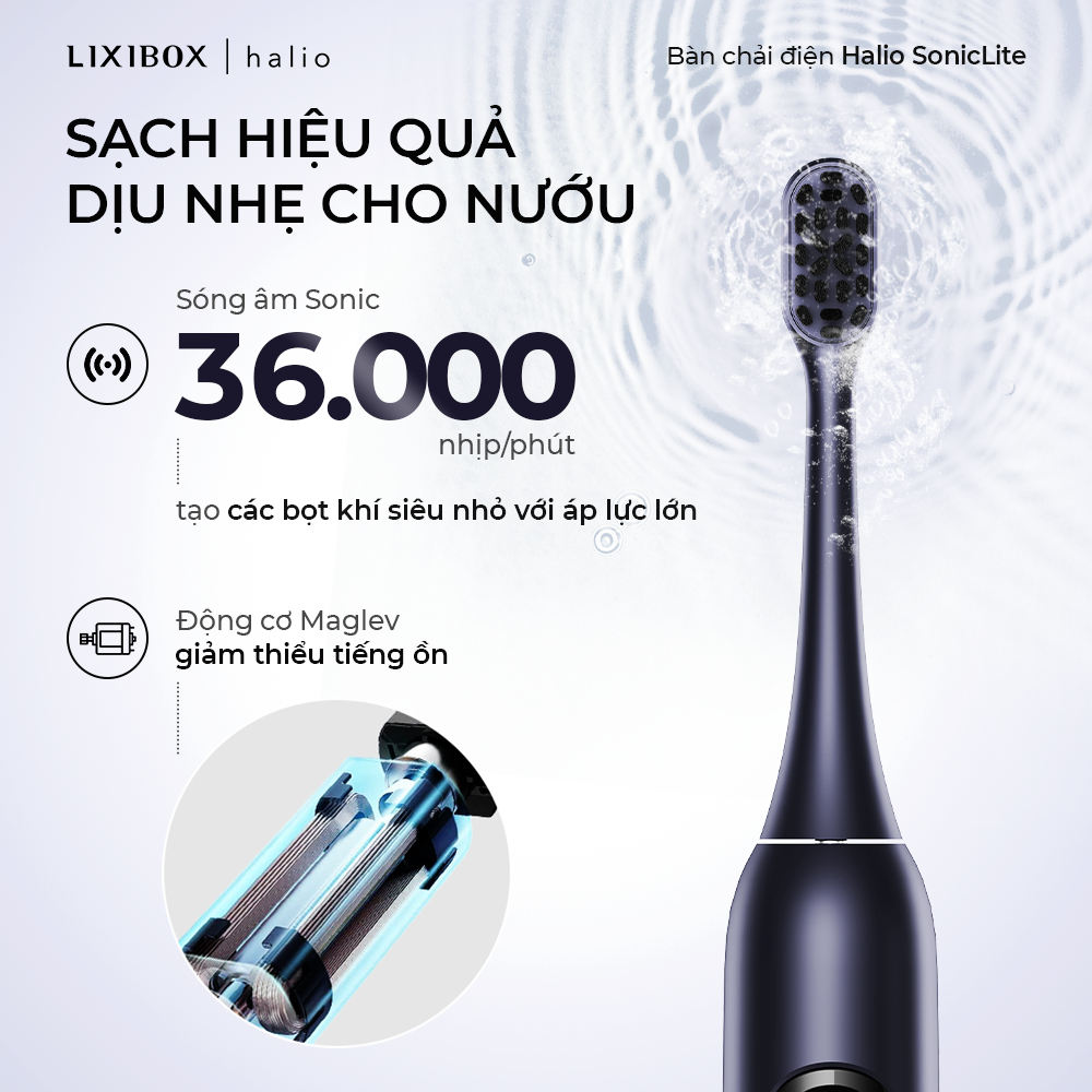 Bàn Chải Điện Halio SonicLite Electric Toothbrush - Ocean Blue