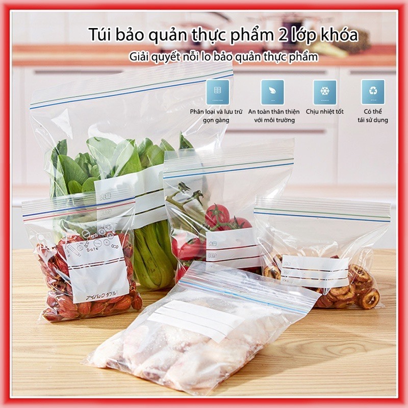 Túi Zip đựng thức ăn, túi bảo vệ rau củ quả tủ lạnh