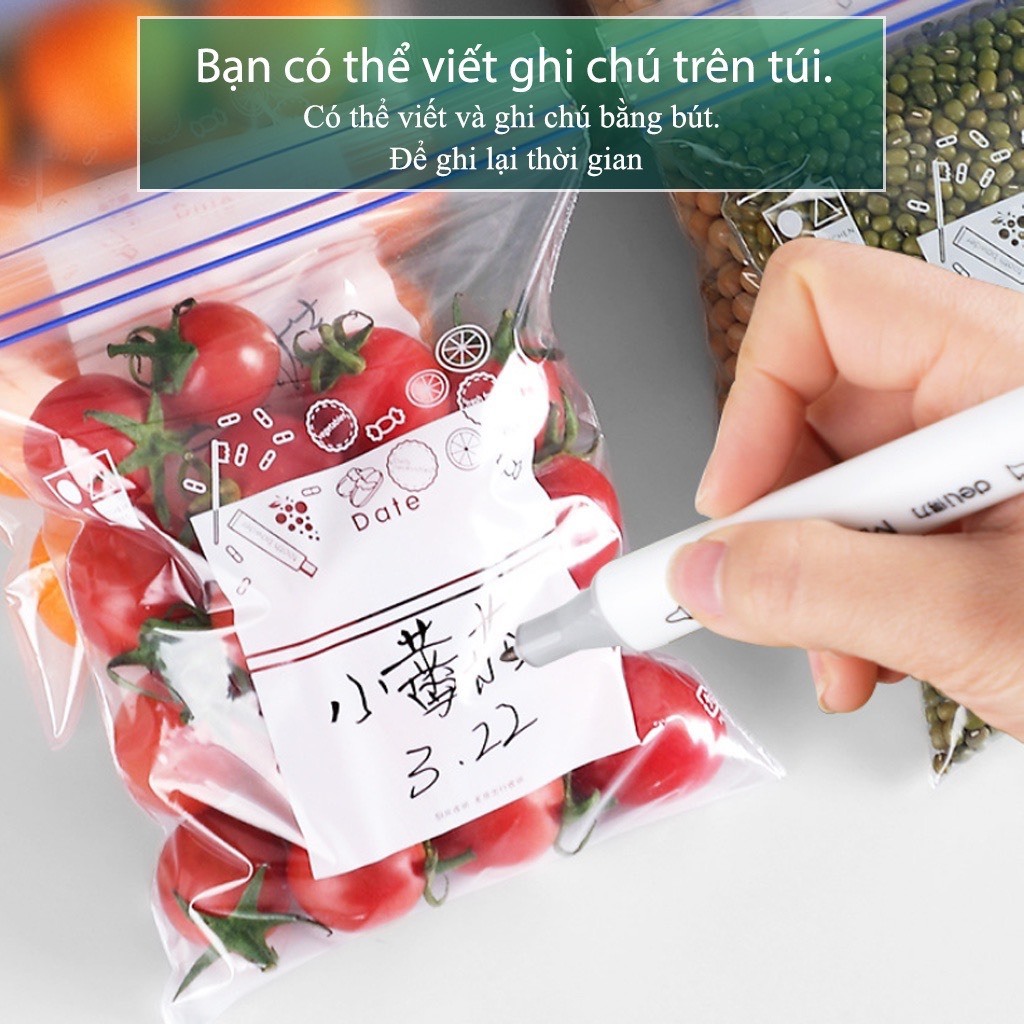 Túi Zip đựng thức ăn, túi bảo vệ rau củ quả tủ lạnh