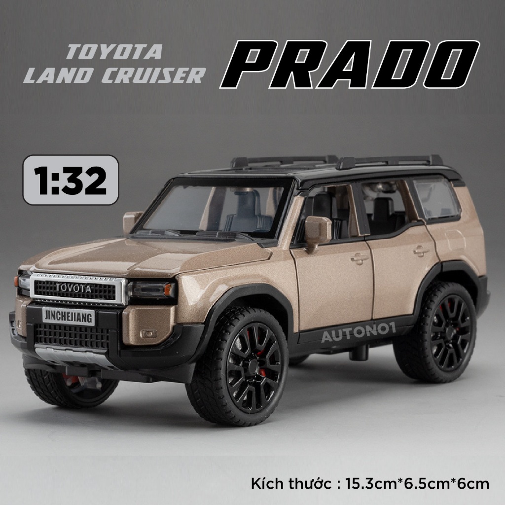 Mô hình xe Toyota Land Cruiser Prado full open - có đèn - âm thanh tỉ ...