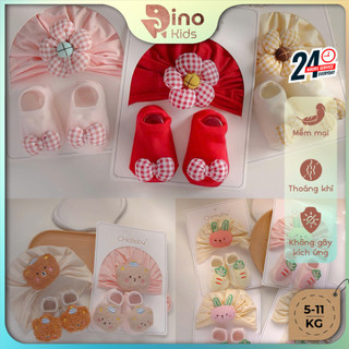Set turban kèm tất dễ thương cho bé 5-11kg. Set phụ kiện Chicbaby làm quà tặng cho bé. Dino Kids