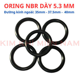 Dày 5.3mm, Đường kính trong 37.5mm, đường kính ngoài  48.1mm. Gioăng cao su -  Oring NBR. (túi 5 sợi)