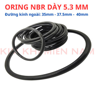 Dày 5.3mm, Đường kính trong 37.5mm, đường kính ngoài  48.1mm. Gioăng cao su -  Oring NBR. (túi 5 sợi)