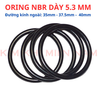Dày 5.3mm, Đường kính trong 37.5mm, đường kính ngoài  48.1mm. Gioăng cao su -  Oring NBR. (túi 5 sợi)