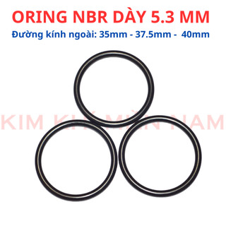 Dày 5.3mm, Đường kính trong 37.5mm, đường kính ngoài  48.1mm. Gioăng cao su -  Oring NBR. (túi 5 sợi)