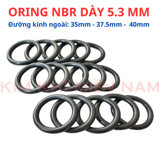 Dày 5.3mm, Đường kính trong 37.5mm, đường kính ngoài  48.1mm. Gioăng cao su -  Oring NBR. (túi 5 sợi)