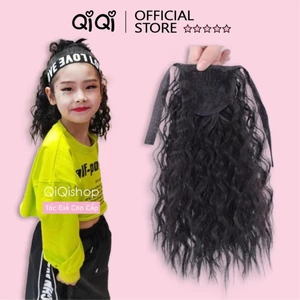 Tóc Giả Bé Gái - Tóc Cột Đuôi Uốn Xù Mì Ngắn Dành Cho Bé Gái QiQiShop