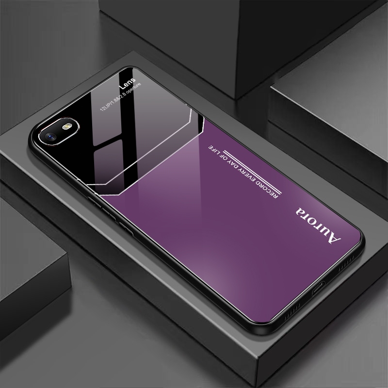 Ốp Lưng OPPO A1K, REALME C2 Mặt Lưng Kính Cường Lực Sáng Bóng