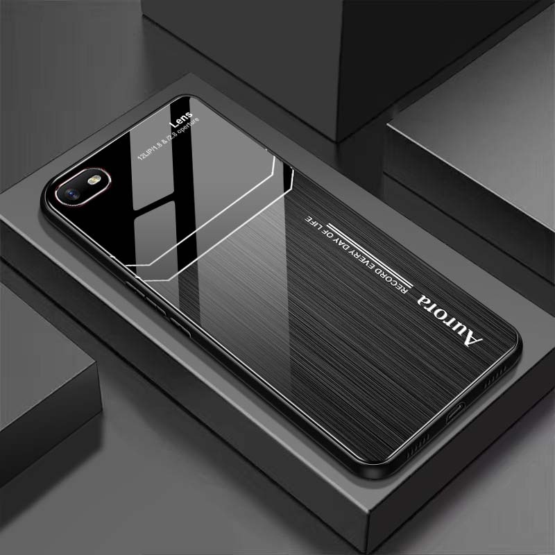 Ốp Lưng OPPO A1K, REALME C2 Mặt Lưng Kính Cường Lực Sáng Bóng