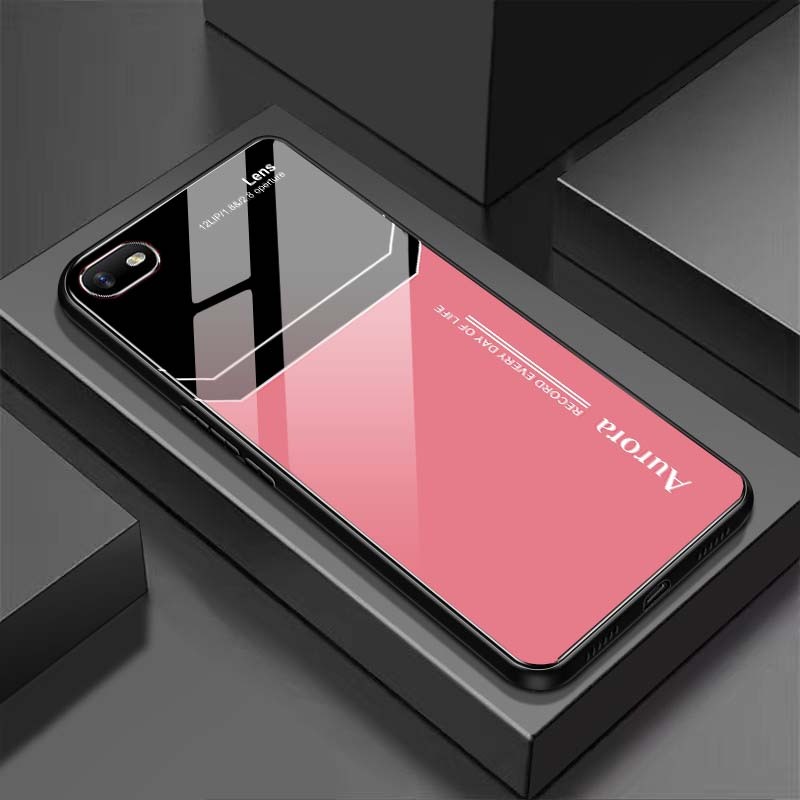 Ốp Lưng OPPO A1K, REALME C2 Mặt Lưng Kính Cường Lực Sáng Bóng