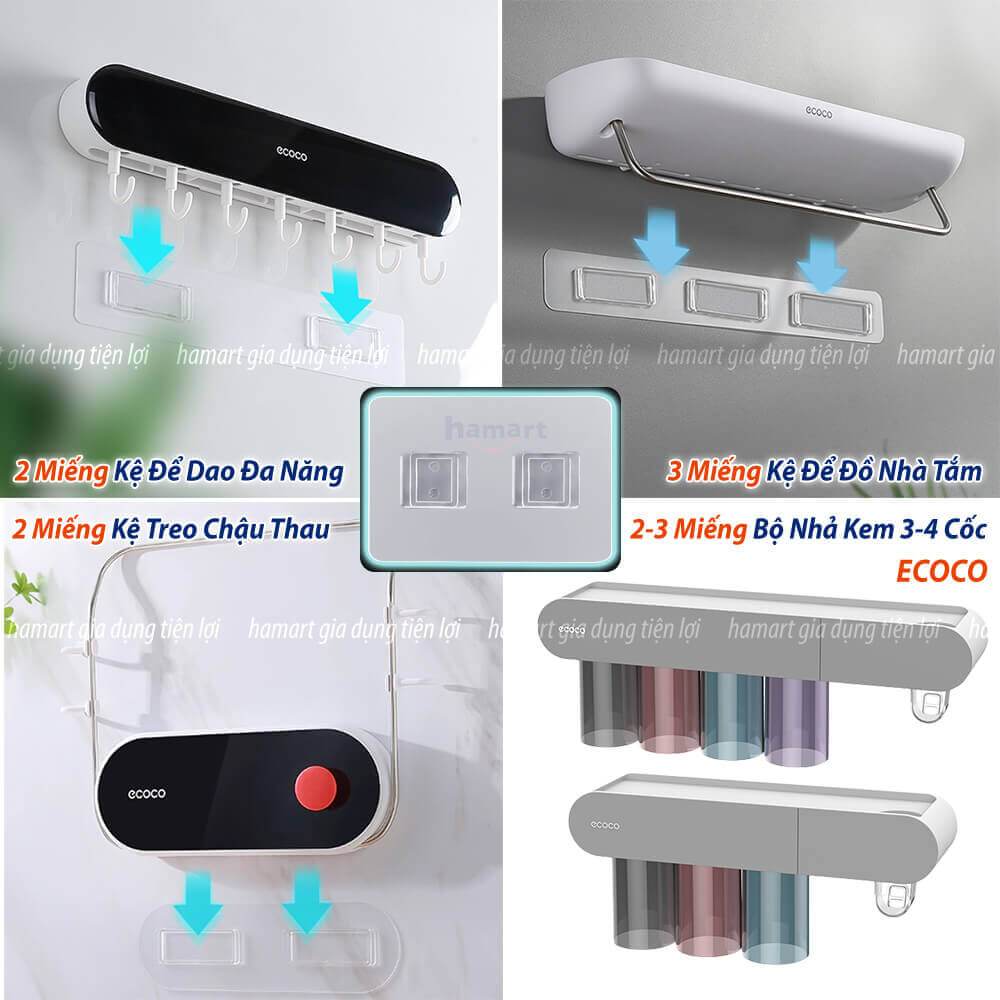 Dán Thay Thế Kệ Để Dao Kéo Nhà Bếp Ecoco Bộ Nhả Kem 3 4 Cốc Để Đồ Tắm Giá Treo Chậu Thau Treo Tường | BigBuy360 - bigbuy360.vn