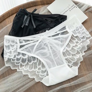 .Quần Lót Nữ Ren Lưới Sexy Họa Tiết Nơ 2 Dây Hông Quyến Rũ  9066.