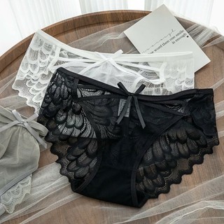 .Quần Lót Nữ Ren Lưới Sexy Họa Tiết Nơ 2 Dây Hông Quyến Rũ  9066.
