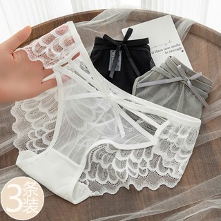 .Quần Lót Nữ Ren Lưới Sexy Họa Tiết Nơ 2 Dây Hông Quyến Rũ  9066.