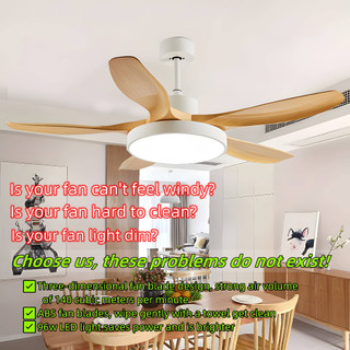 【COD】Quạt trần đèn Gogeous 5 cánh 3 chế độ LED Quạt trần phòng khách phòng ngủ -có remote