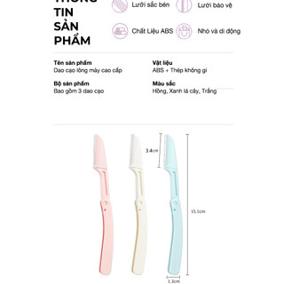 HÀNG TẶNG KHÔNG BÁN Dao Cạo Lông Mày Dụng Cụ Tỉa Chân Mày Và Tóc Mái Gấp Gọn Tiện Lợi Rosslyn Accessory QT125