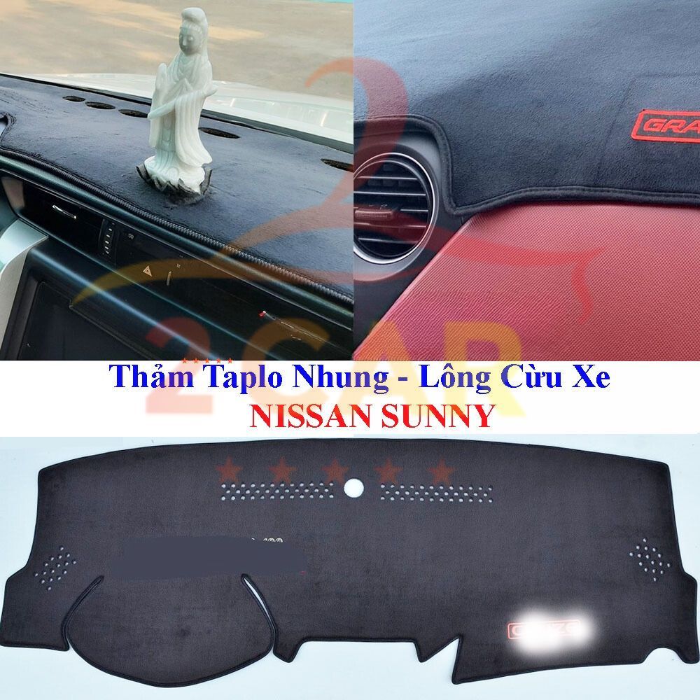 Thảm Taplo Nhung mịn Nissan Sunny 2012 - 2021- 2025 chuẩn fom xe