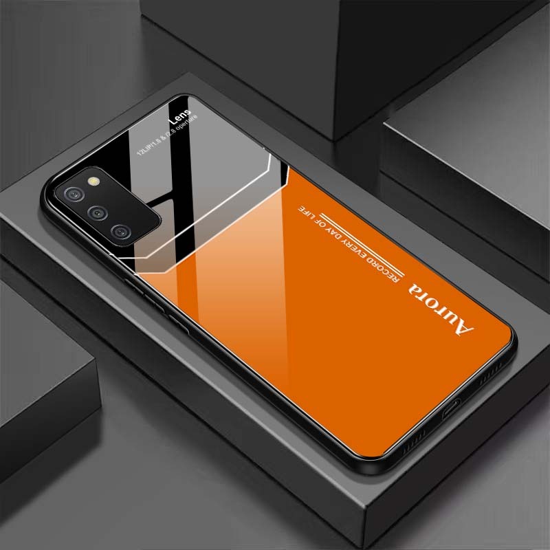 Ốp Lưng SAMSUNG A02S, A03S Mặt Lưng Kính Cường Lực Sáng Bóng
