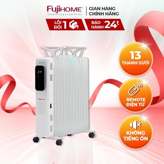 Máy sưởi dầu 13 thanh sưởi FUJIHOME OH8613 công suất 2500W, điều khiển từ xa, không gây tiếng ồn