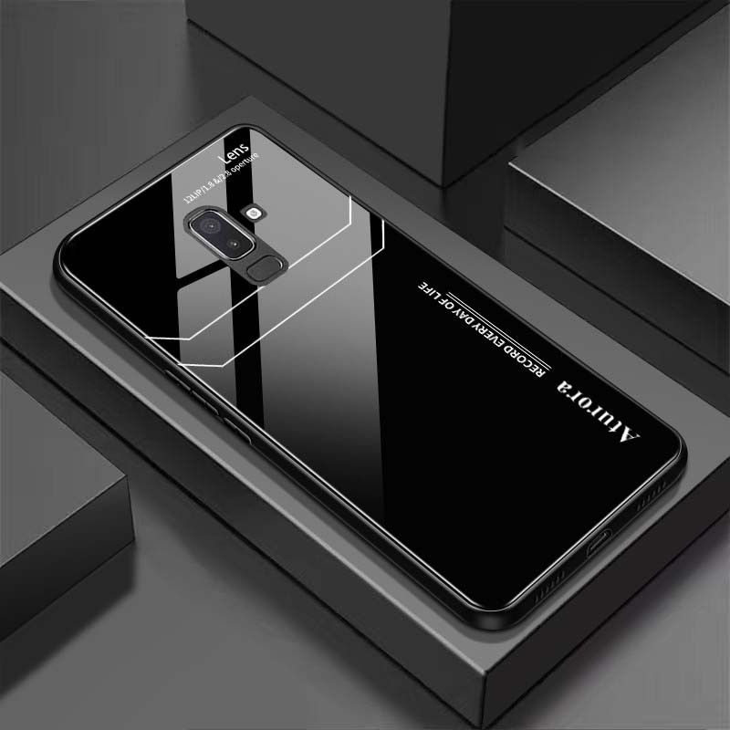 Ốp Lưng SAMSUNG A6+, J8 Mặt Lưng Kính Cường Lực Sáng Bóng