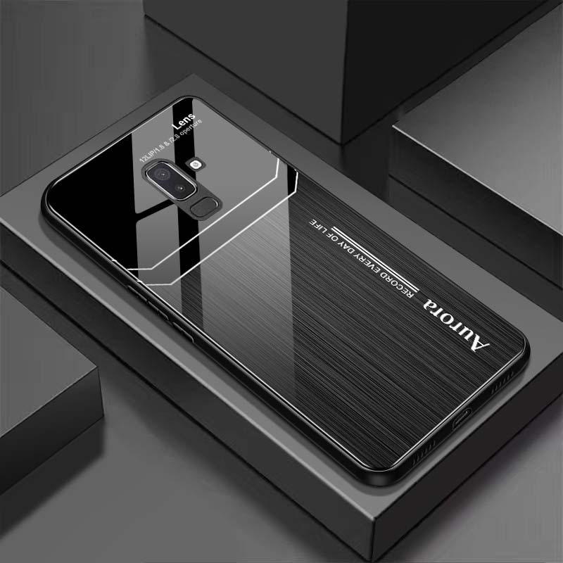 Ốp Lưng SAMSUNG A6+, J8 Mặt Lưng Kính Cường Lực Sáng Bóng