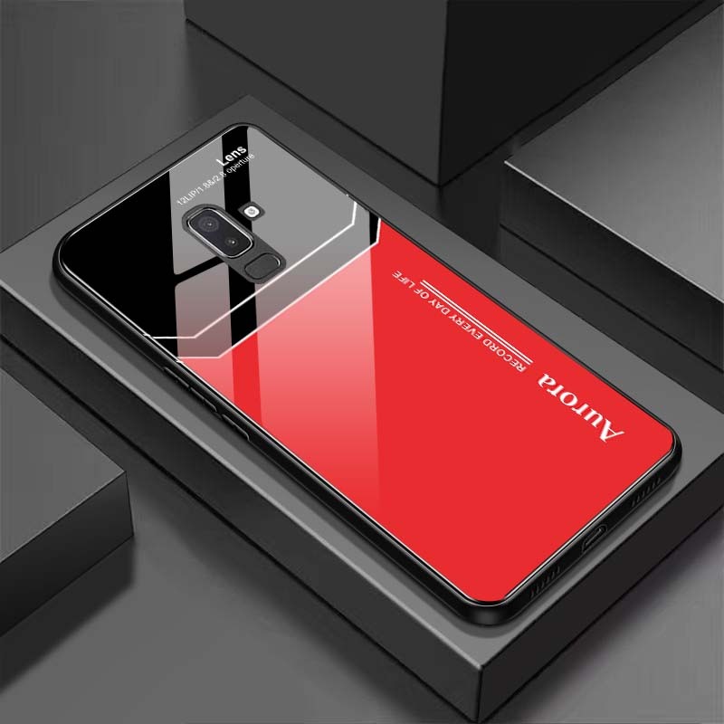 Ốp Lưng SAMSUNG A6+, J8 Mặt Lưng Kính Cường Lực Sáng Bóng