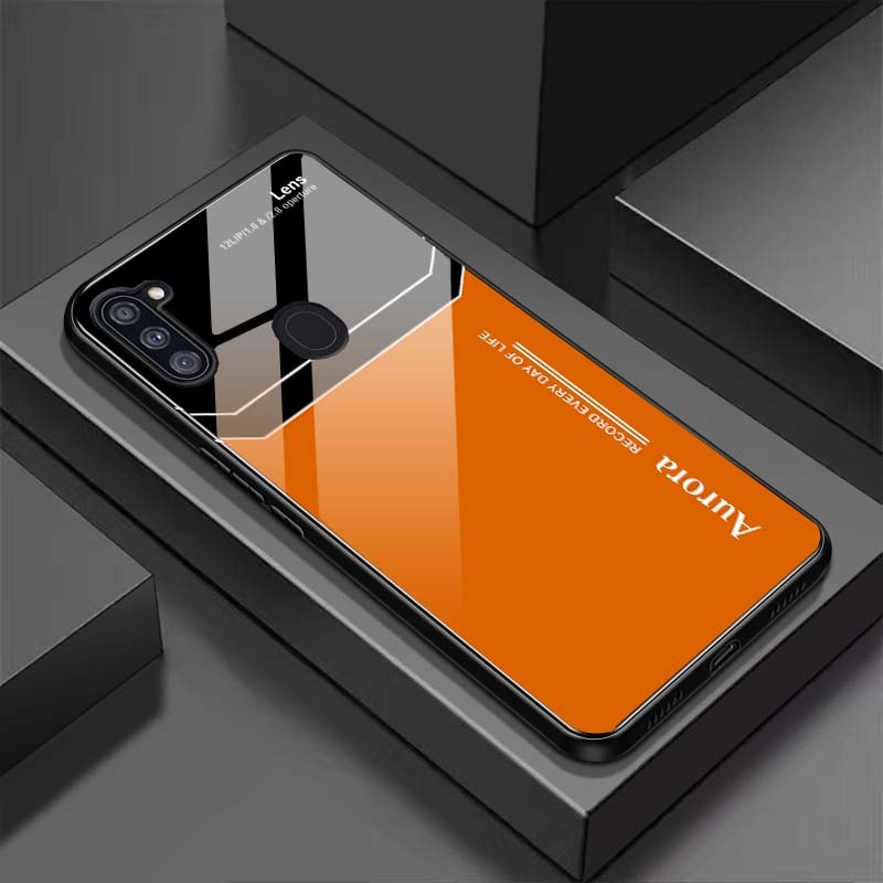 Ốp Lưng SAMSUNG A11, M11 Mặt Lưng Kính Cường Lực Sáng Bóng