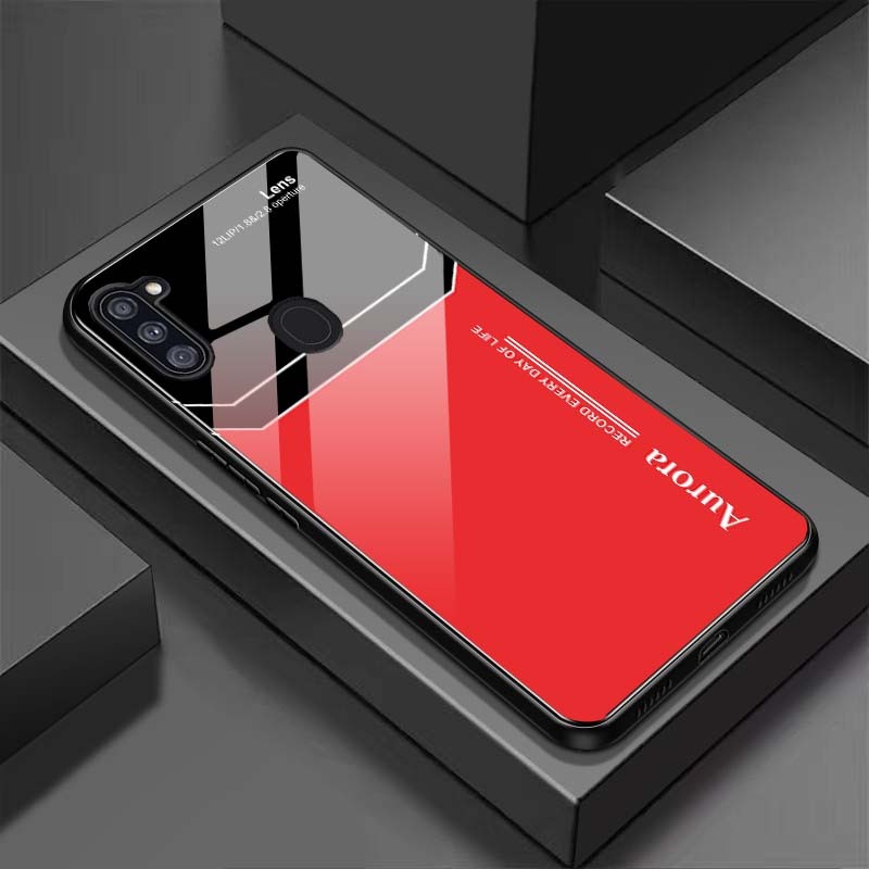 Ốp Lưng SAMSUNG A11, M11 Mặt Lưng Kính Cường Lực Sáng Bóng
