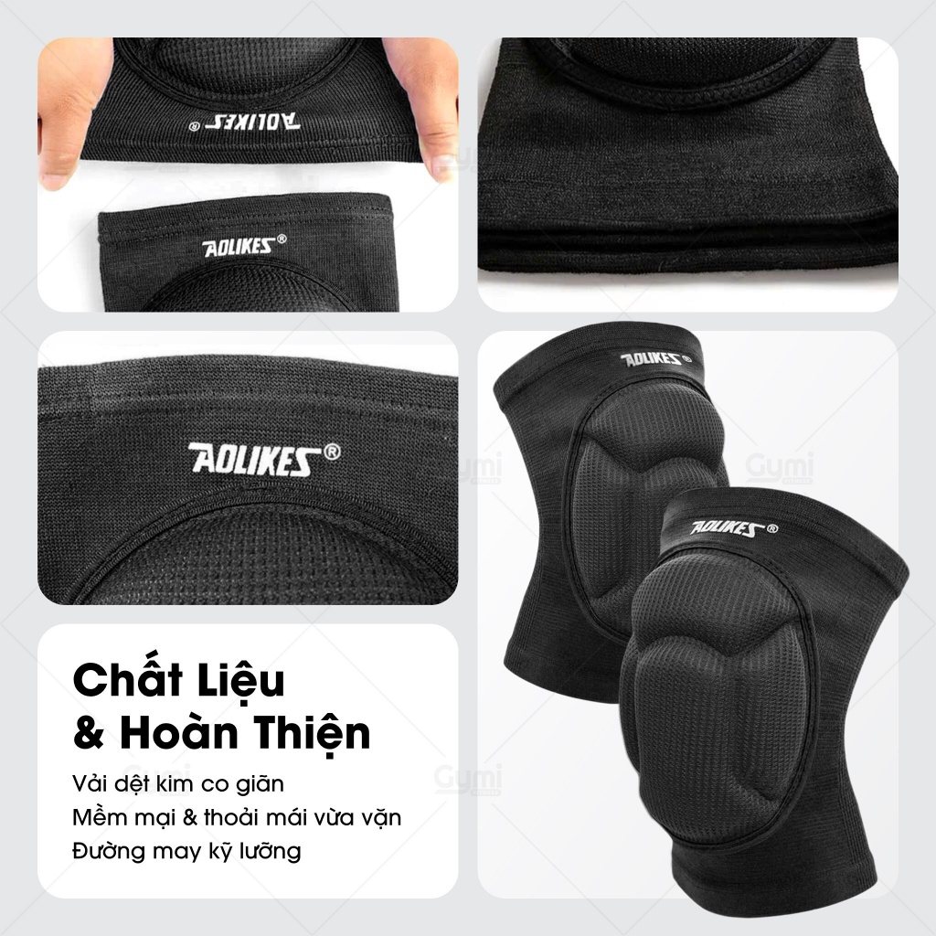 [1 Đôi] Băng Đệm Bảo Vệ Gối Aolikes 0217A - Băng Đầu Gối Thể Thao, Đá Bóng, Bóng Chuyền, Tập Gym - AL0217
