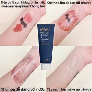 Sáp Tẩy Trang Làm Sạch Sâu, Trẻ Hóa Da Không Gây Mụn oh!oh! Divine Blue Cleansing & Massaging Balm