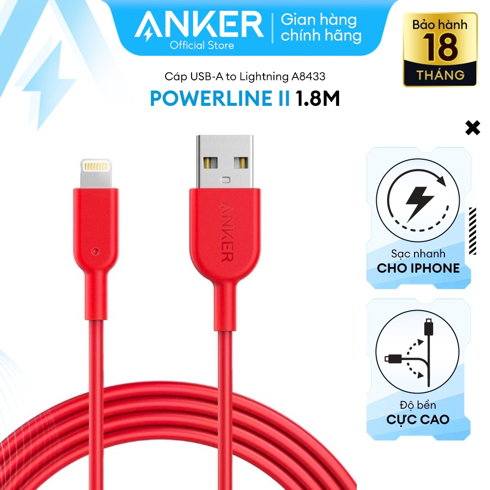 Ảnh Cáp sạc ANKER Powerline II Lightning - Dài 1.8m - A8433 2