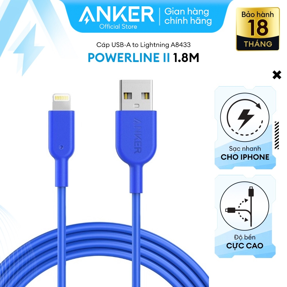 Ảnh Cáp sạc ANKER Powerline II Lightning - Dài 1.8m - A8433 4
