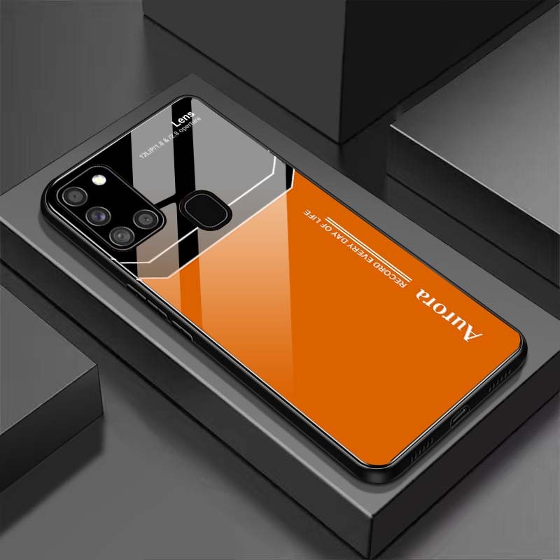 Ốp Lưng SAMSUNG A21S Mặt Lưng Kính Cường Lực Sáng Bóng